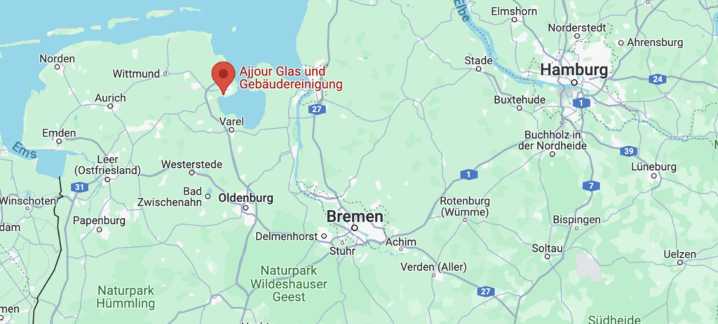 Der Sitz der Ajjour Glas- und Gebäudereinigung GmbH ist in der Nähe von Hamburg!